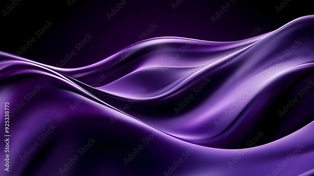 Fototapeta premium A smooth, flowing fabric in shades of purple, creating a sense of elegance and depth.