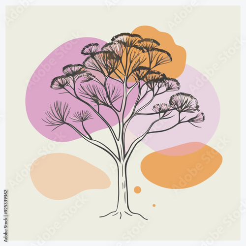 Majestic Australian Pine Tree Vector Illustration