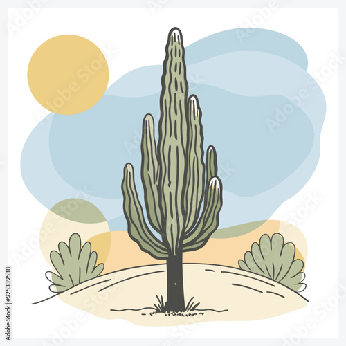 Majestic Arizona Cypress Tree Vector Illustration