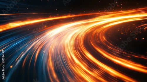 Abstract Light Trails in Dark Background