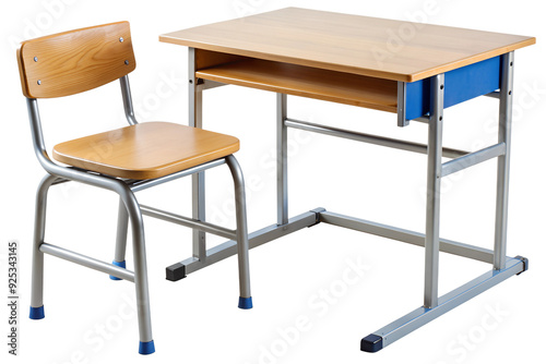 PNG wooden school desk and chair transparent