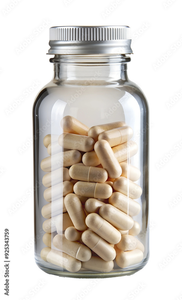PNG glass bottle with white capsules transparent PNG glass bottle with white capsules transparent
