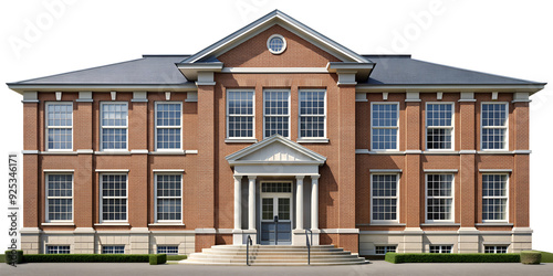 PNG classic red brick building with stairs transparent