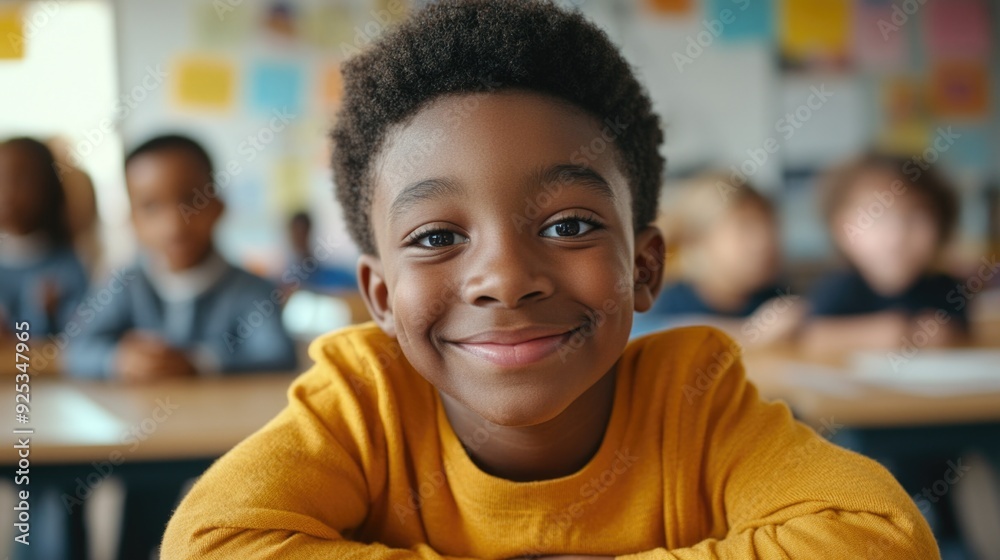 Happy Child Smiling at Classmates Happy Child Smiling at Classmates