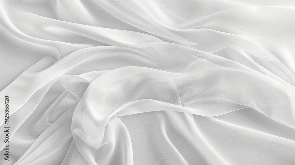 Fototapeta premium A white cloth with subtle waves, forming an abstract and serene background perfect for minimalist designs.