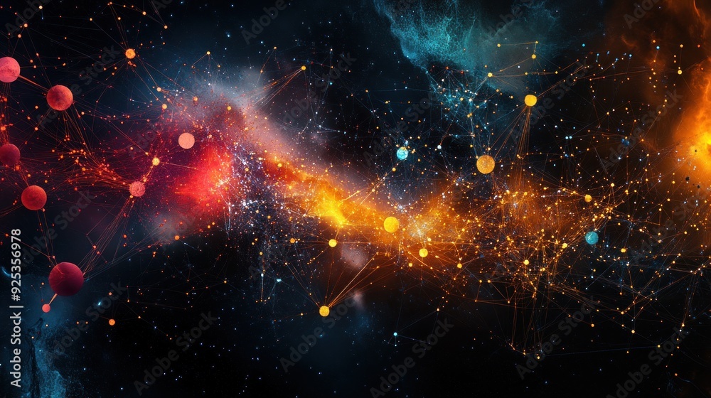 Naklejka premium Cosmic Web of Interconnectedness