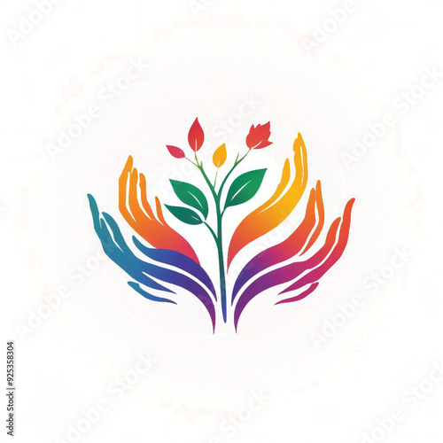 Eco-Friendly Tree in Hands Icon Illustration on a transparent background