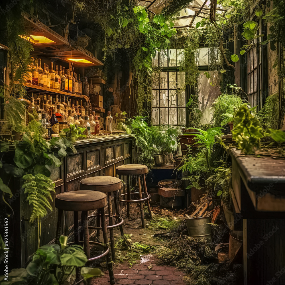 Gespenstischer Lost Place, verlassene Bar, Generative AI Gespenstischer Lost Place, verlassene Bar, Generative AI