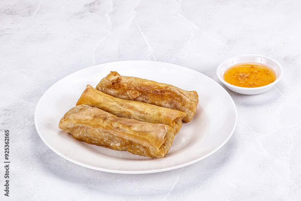 Traditional crispy fried stuffed springroll Traditional crispy fried stuffed springroll