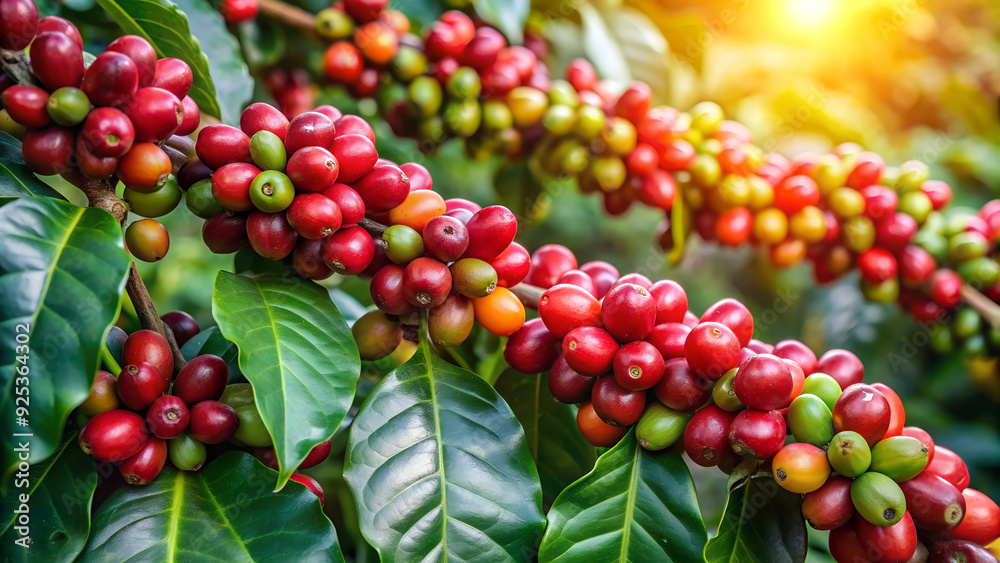 Coffee trees close-up. Coffee trees close-up.