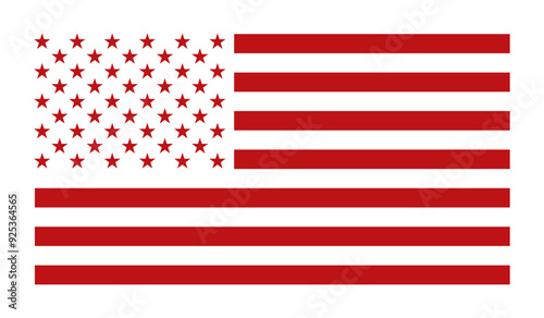 Usa flag silhouette red