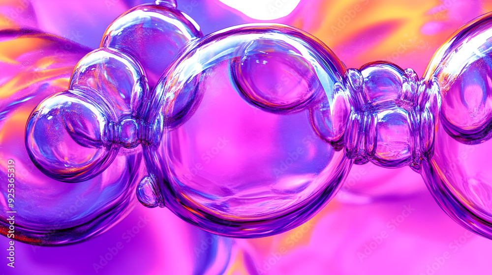A vibrant abstract image of interconnected bubbles with a colorful background. A vibrant abstract image of interconnected bubbles with a colorful background.