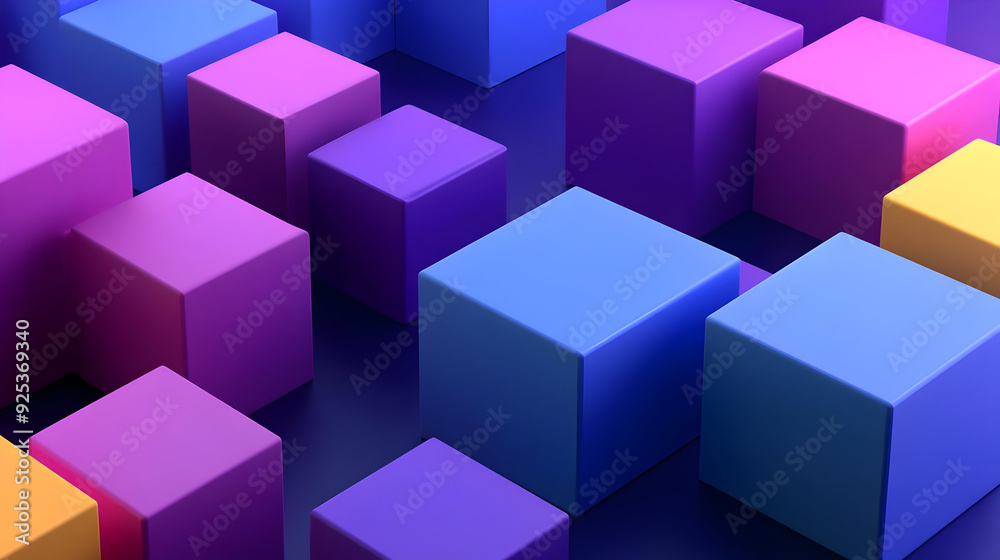 A vibrant arrangement of colorful 3D cubes in various sizes and shades. A vibrant arrangement of colorful 3D cubes in various sizes and shades.