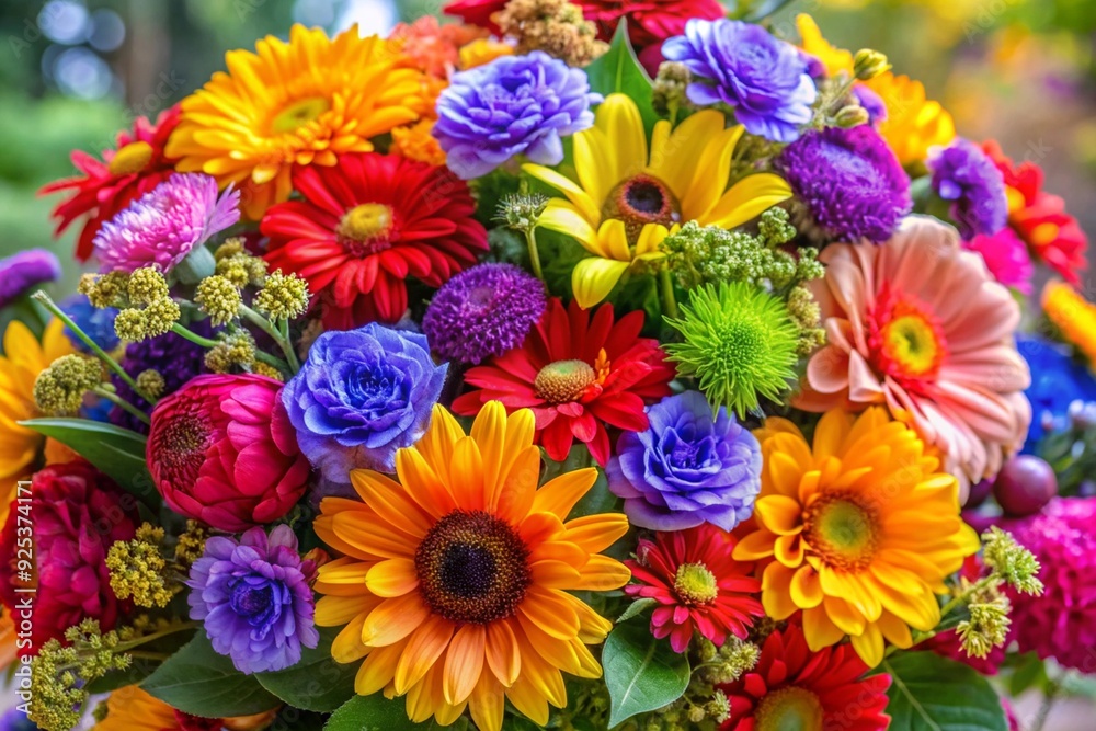 A bouquet of flowers with a rose in the middle A bouquet of flowers with a rose in the middle
