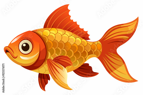 Colorful goldfish image vector art illustration