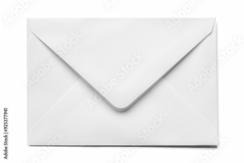 White Envelope. Simple Blank Envelope Isolated on White Background, Front View