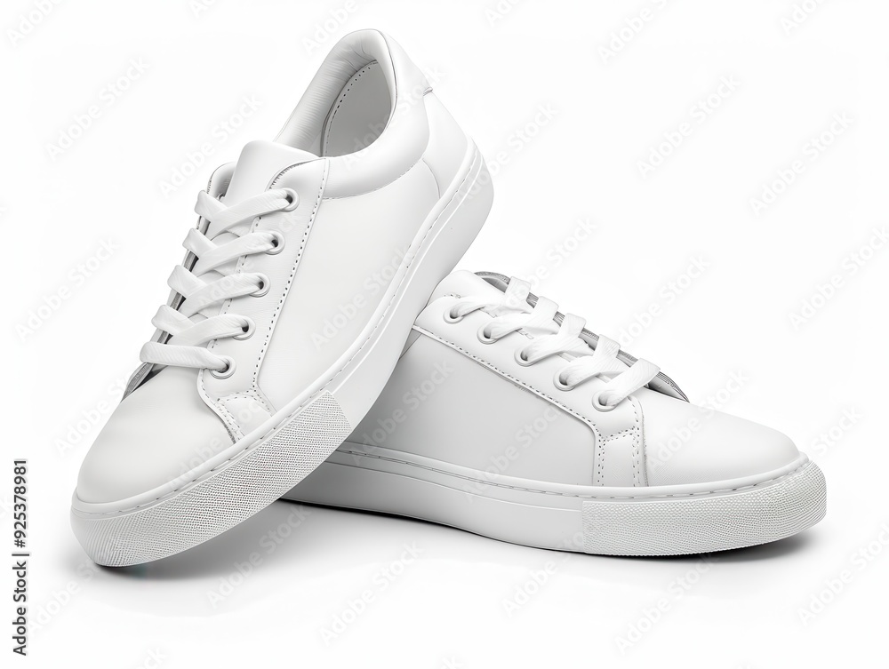 White Sneaker. New Pair of Sport Shoes Isolated on White Background White Sneaker. New Pair of Sport Shoes Isolated on White Background