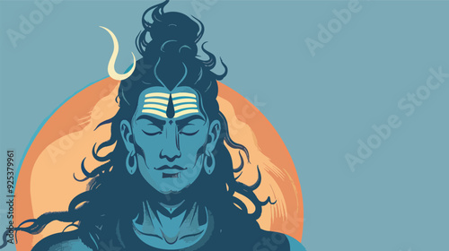 Hindu God Shiva Mahadev Illustration Meditation Spirituality Hinduism Religious Deity India Spiritual Supreme Power Divine Deity God Artwork Maha Shivratri