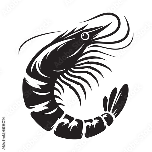 Wallpaper Mural Shrimp Silhouette Vector, This is an editable and printable vector Torontodigital.ca