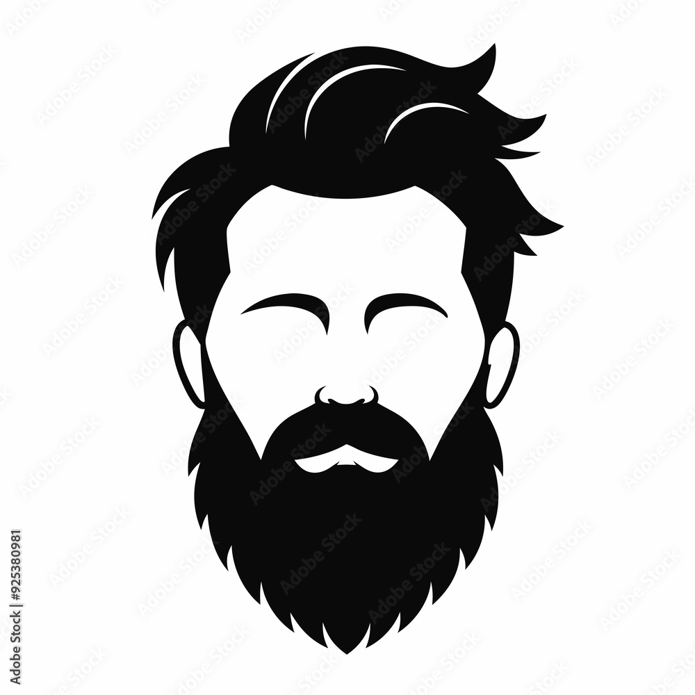 Beard silhouette art vector illustration Beard silhouette art vector illustration