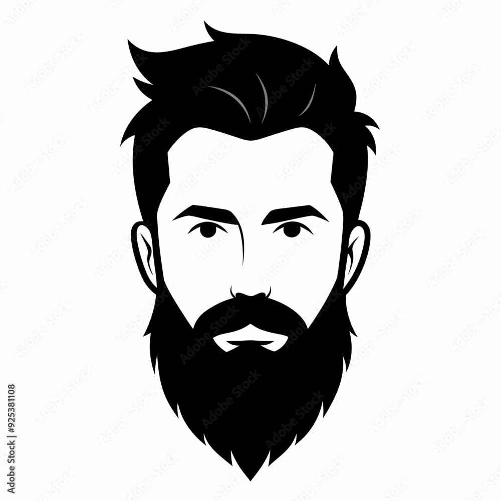 Beard silhouette art vector illustration Beard silhouette art vector illustration