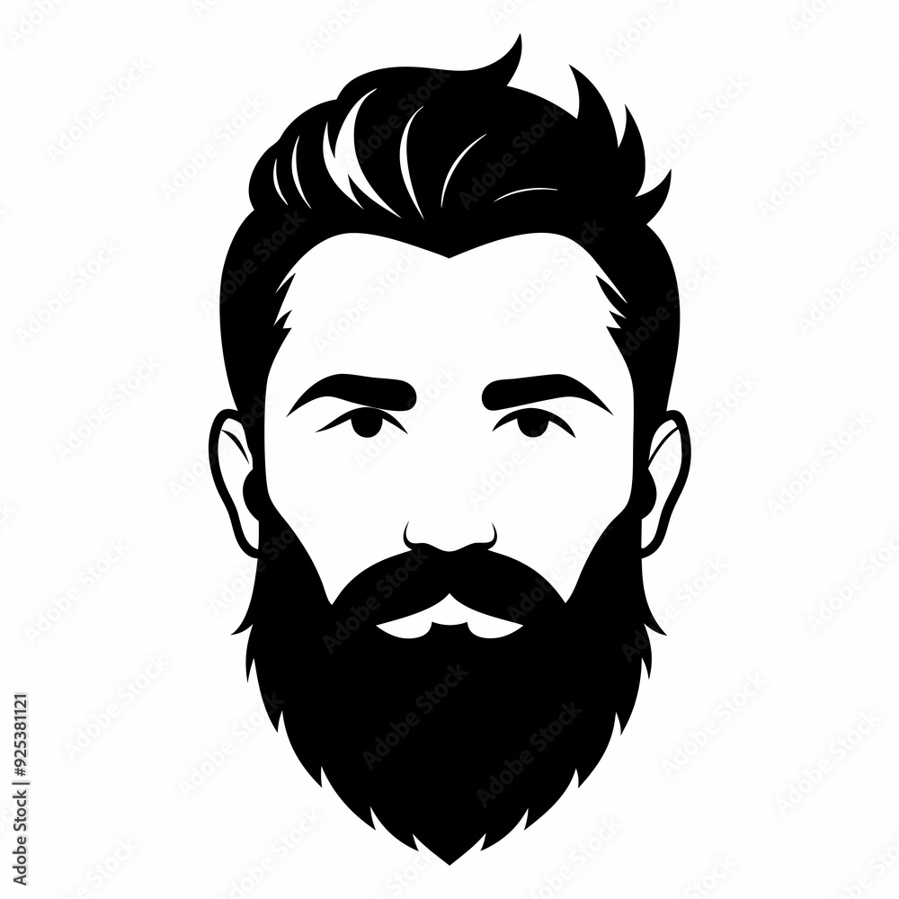 Beard silhouette art vector illustration Beard silhouette art vector illustration