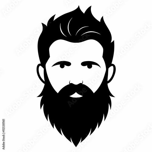 Beard silhouette art vector illustration