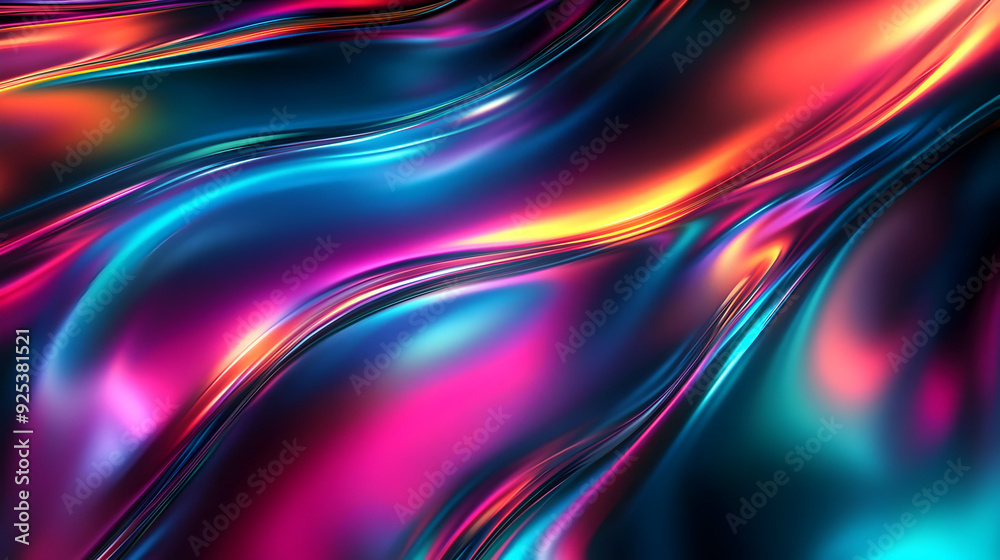 A vibrant, abstract design featuring flowing waves of color and light. A vibrant, abstract design featuring flowing waves of color and light.