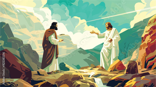 Jesus Christ Temptation Desert Faith Hope God Spirituality Religious Christian Illustration Transparent Background