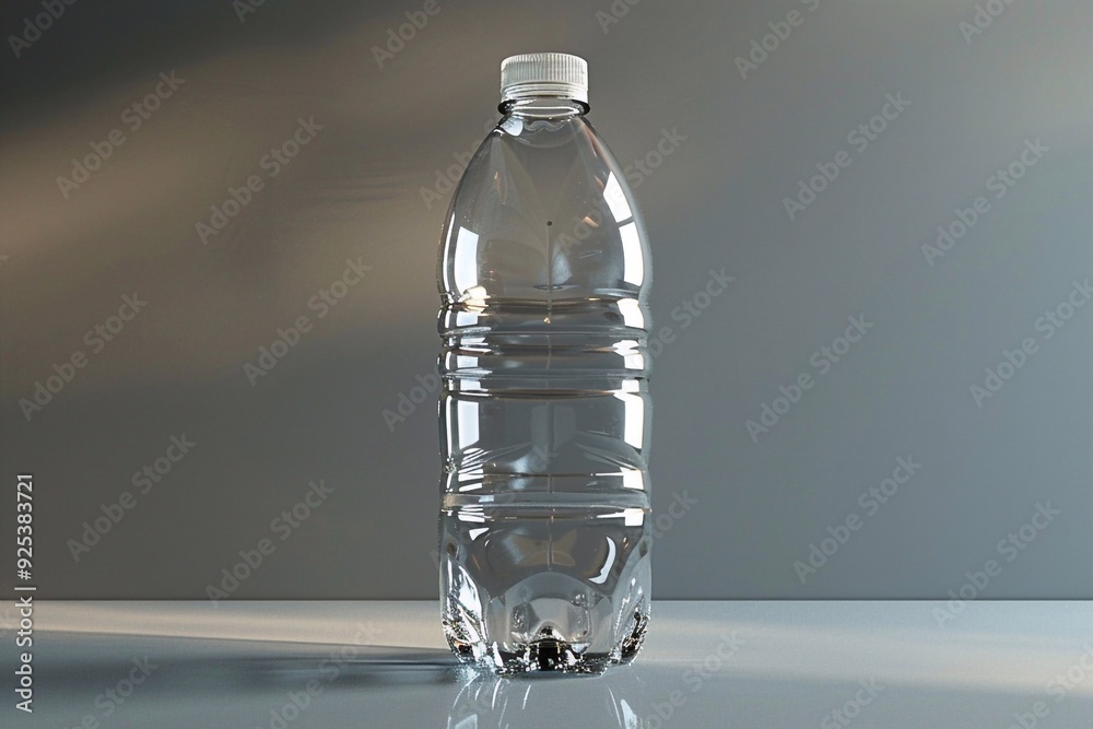 bottle of water on a grey background bottle of water on a grey background