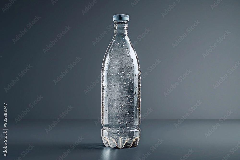 bottle of water on a grey background bottle of water on a grey background