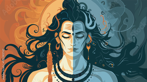 Lord Shiva Hindu God Meditation Spirituality Hinduism Deity Religion India Spiritual Mahadev Divine Power Om Namah Shivaya Artwork Illustration Graphic Design Element Digital Art Colorful Poster