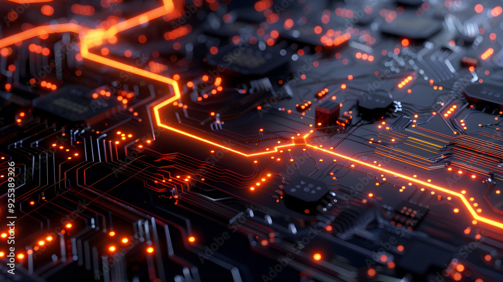 3D Render of Abstract Futuristic Circuit Board Background 3D Render of Abstract Futuristic Circuit Board Background