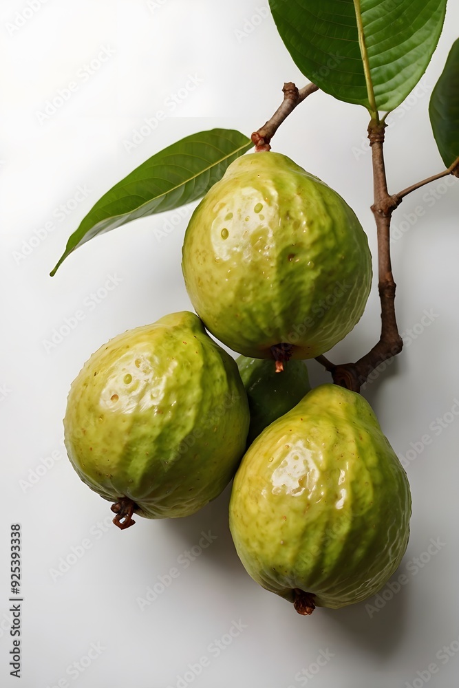 Fototapeta premium Guava Fruit Still Life and Avatar Images on White Background