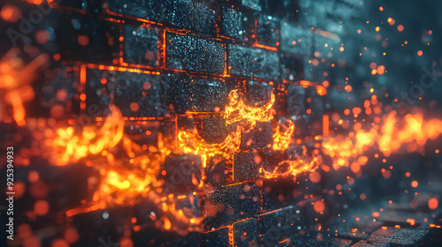 Burning Brick Wall.