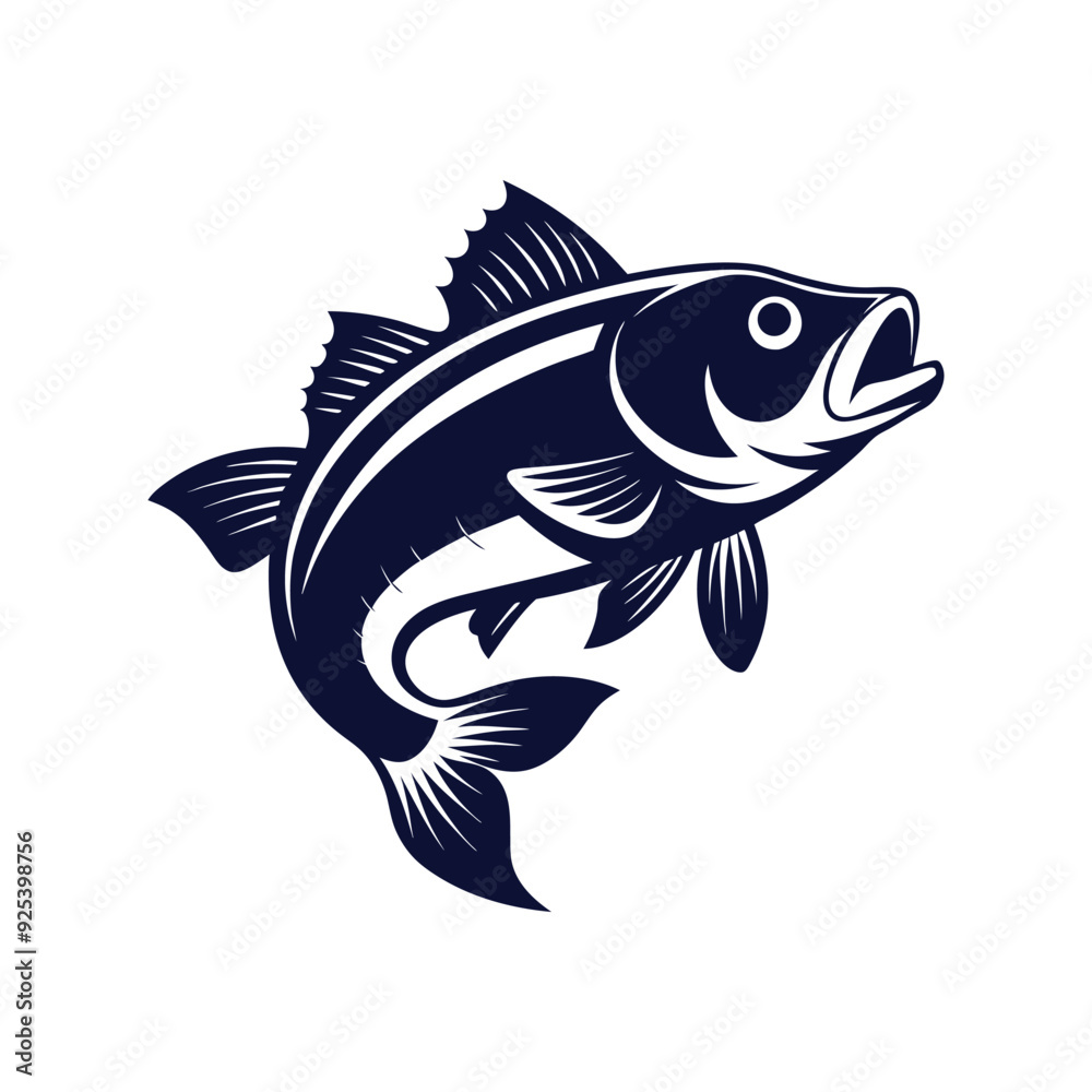 Bass fish vector isolated illustration design Bass fish vector isolated illustration design