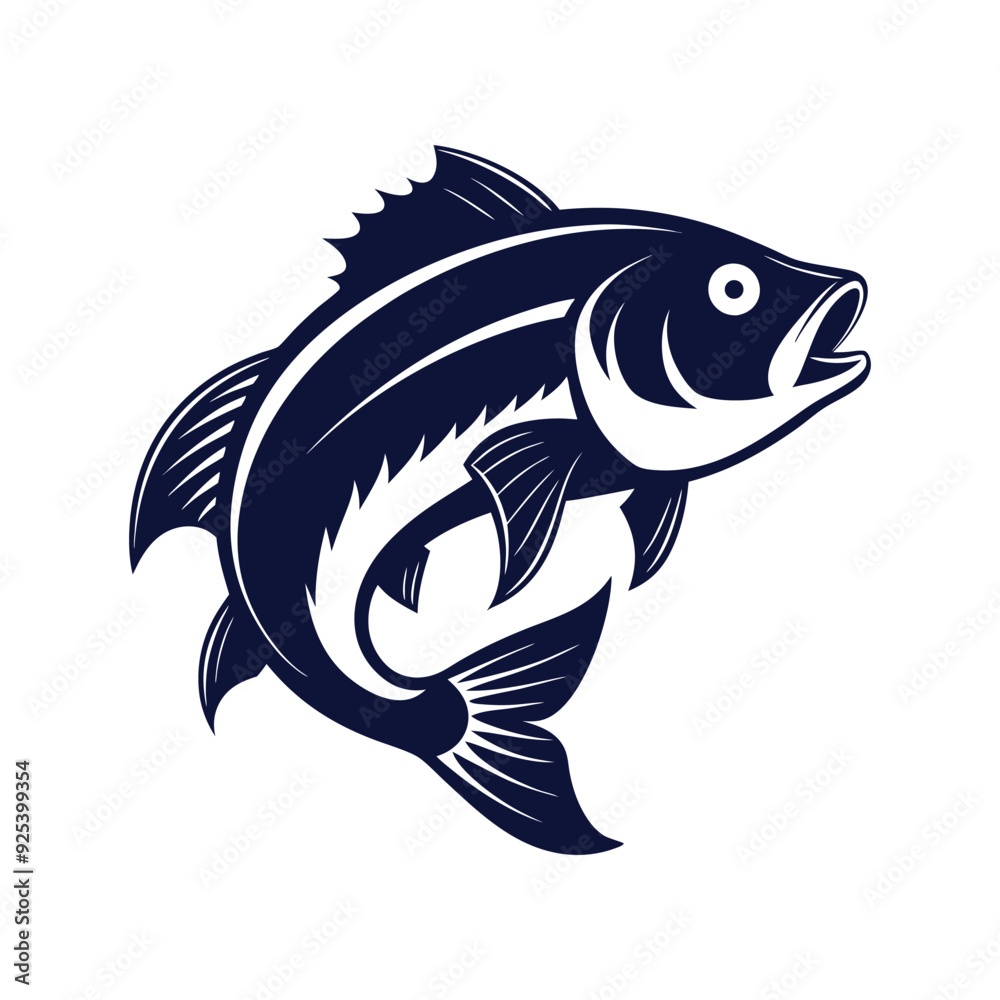 Bass fish vector isolated illustration design Bass fish vector isolated illustration design