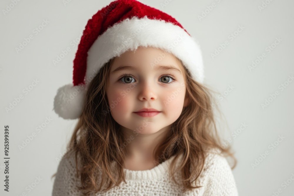 A young child with gentle eyes wears a Santa hat, looking directly at the camera with a soft smile. The simple, neutral background makes the festive red hat the focal point. A young child with gentle eyes wears a Santa hat, looking directly at the camera with a soft smile. The simple, neutral background makes the festive red hat the focal point.