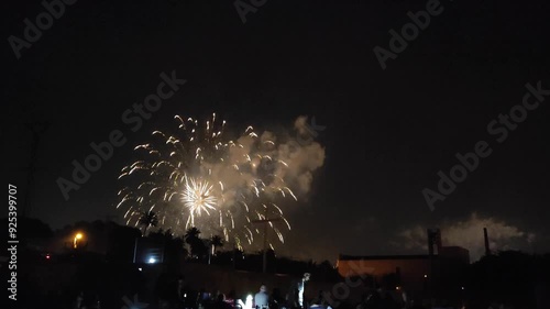 Elche, Spain. August 13, 2024: The Night of the Alborada (known in Valencian as Nit de l'Albà) is a festive event held in the Spanish city of Elche on the occasion of the city's patron saint festiviti