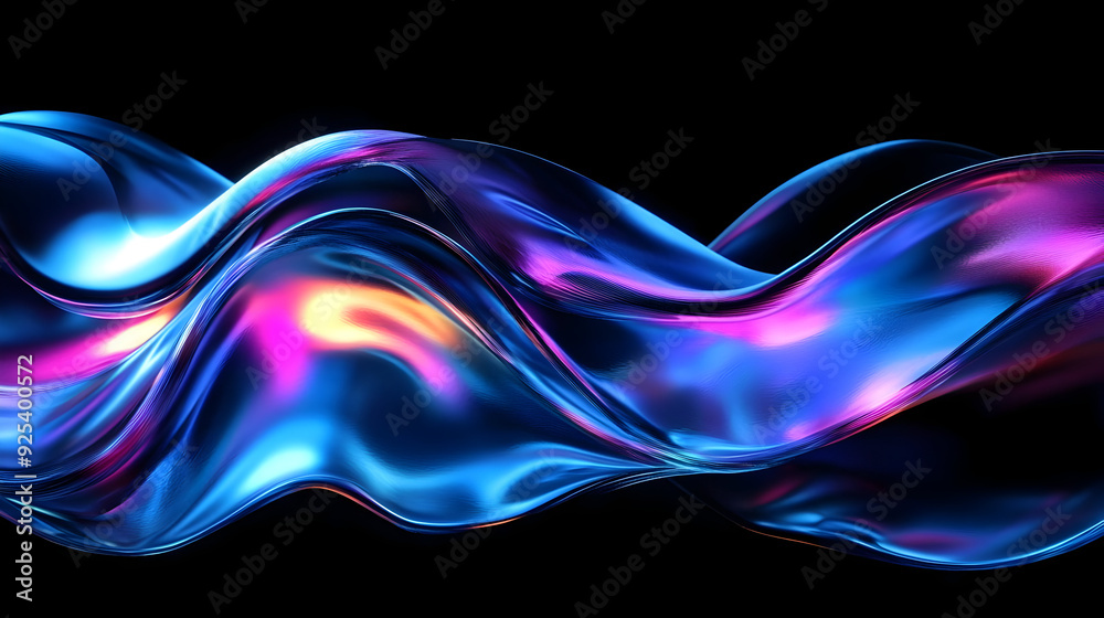 A vibrant, flowing abstract design with luminous colors against a dark background. A vibrant, flowing abstract design with luminous colors against a dark background.