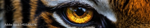 Close-up of a tiger eye showing vibrant colors and intricate patterns