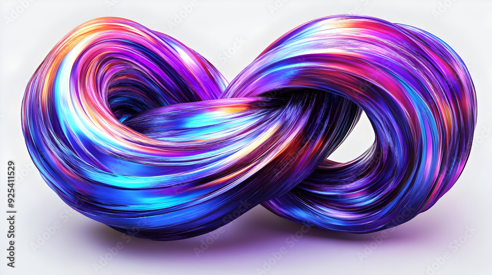 A vibrant, swirling infinity shape with glossy colors resembling fluid motion. A vibrant, swirling infinity shape with glossy colors resembling fluid motion.