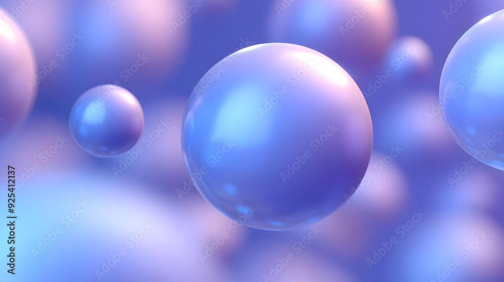 A visually appealing abstract representation of floating spheres in soft colors.