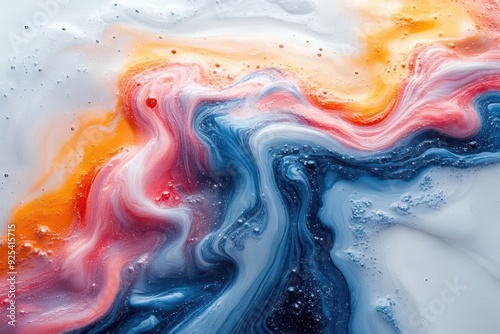 Wallpaper Mural swirling iridescent liquid forming abstract circular patterns against pristine white bursting with vibrant hues and dynamic motion Torontodigital.ca