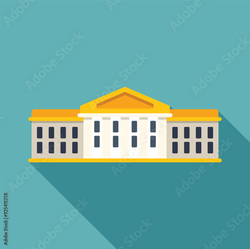 Government building with columns and windows, representing government, politics, and civic architecture
