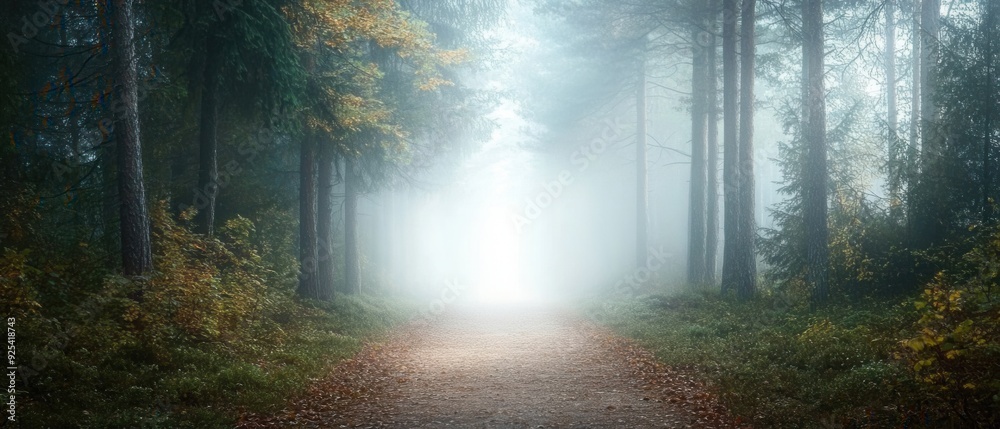 Obraz premium Misty Forest Path