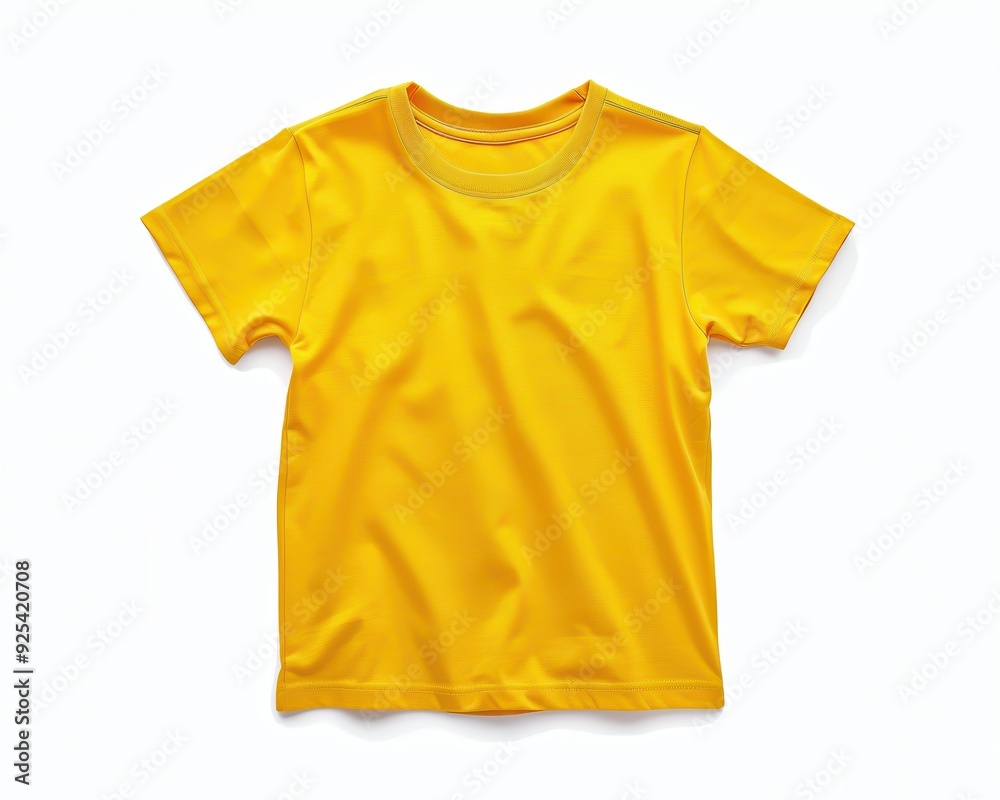 Yellow Tshirt - Kid's Fashion Blank Tee Top Isolated on White Background Yellow Tshirt - Kid's Fashion Blank Tee Top Isolated on White Background