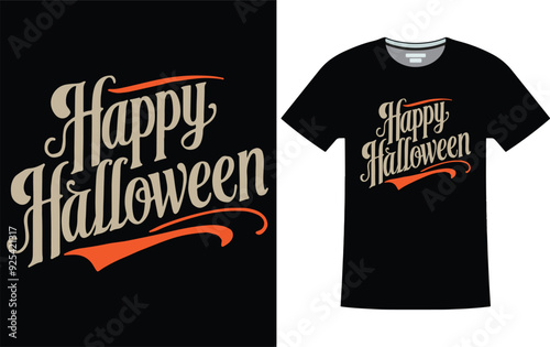 Happy Halloween Typography t shirt design vector art illustration