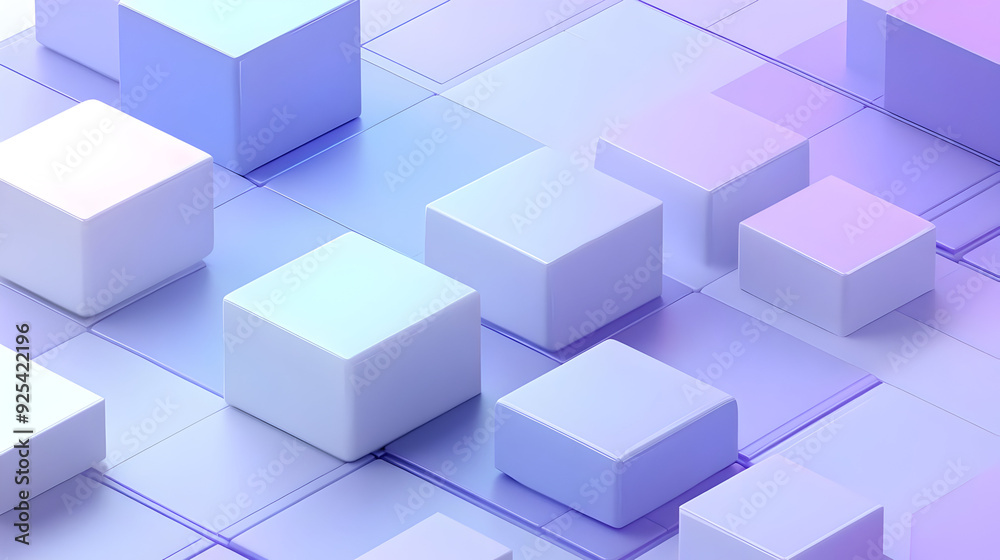 Abstract arrangement of 3D cubes in soft pastel colors, creating a modern graphic design. Abstract arrangement of 3D cubes in soft pastel colors, creating a modern graphic design.