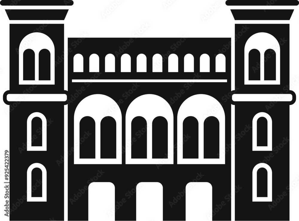 Fototapeta premium Simple vector of a city hall building, perfect for projects related to government, politics, or urban planning